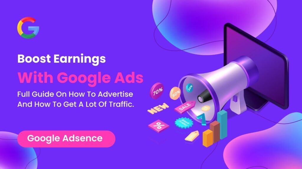 Illustration of Google AdSense generating ad income.